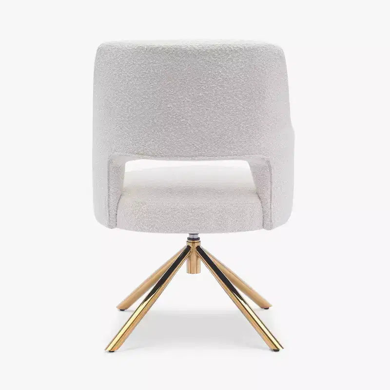 WestinTrends Genevieve Fauteuil d'appoint pivotant en bouclette, style moderne du milieu du siècle (Lot de 4)