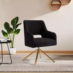 WestinTrends Genevieve Fauteuil d'appoint pivotant en bouclette, style moderne du milieu du siècle (Lot de 4)