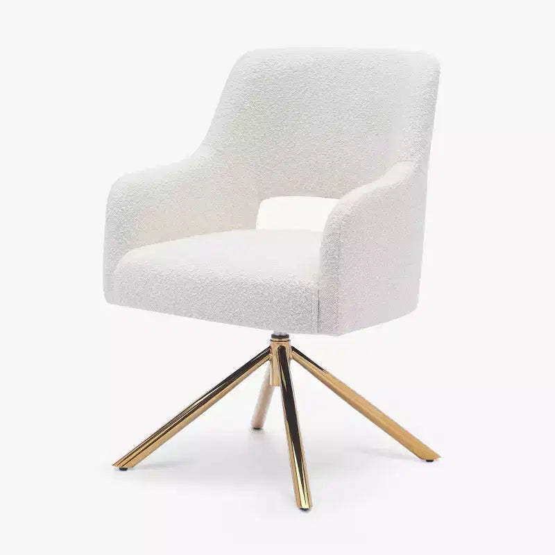 WestinTrends Genevieve Fauteuil d'appoint pivotant en bouclette, style moderne du milieu du siècle (Lot de 4)
