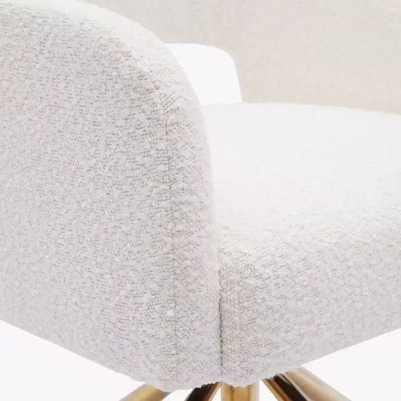 WestinTrends Genevieve Fauteuil d'appoint pivotant en bouclette, style moderne du milieu du siècle (Lot de 4)