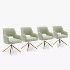 WestinTrends Genevieve Fauteuil d'appoint pivotant en bouclette, style moderne du milieu du siècle (Lot de 4)