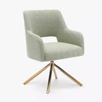 WestinTrends Genevieve Fauteuil d'appoint pivotant en bouclette, style moderne du milieu du siècle (Lot de 4)