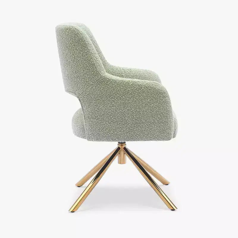 WestinTrends Genevieve Fauteuil d'appoint pivotant en bouclette, style moderne du milieu du siècle (Lot de 4)