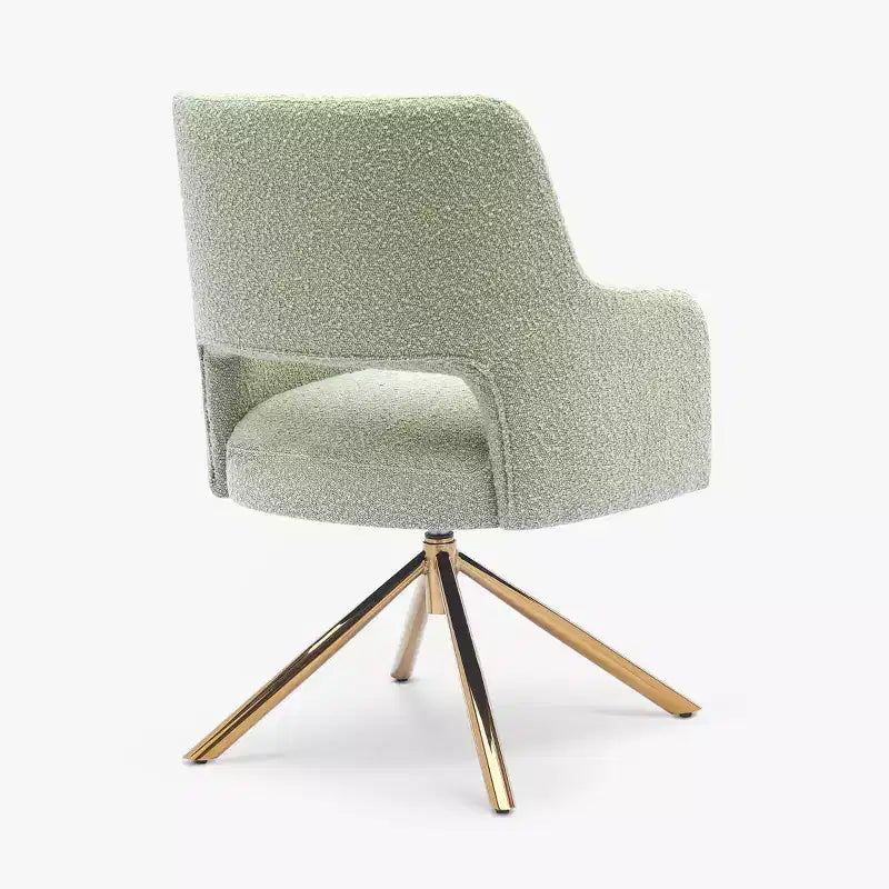 WestinTrends Genevieve Fauteuil d'appoint pivotant en bouclette, style moderne du milieu du siècle (Lot de 4)
