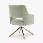 WestinTrends Genevieve Fauteuil d'appoint pivotant en bouclette, style moderne du milieu du siècle (Lot de 4)