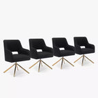 WestinTrends Genevieve Fauteuil d'appoint pivotant en bouclette, style moderne du milieu du siècle (Lot de 4)
