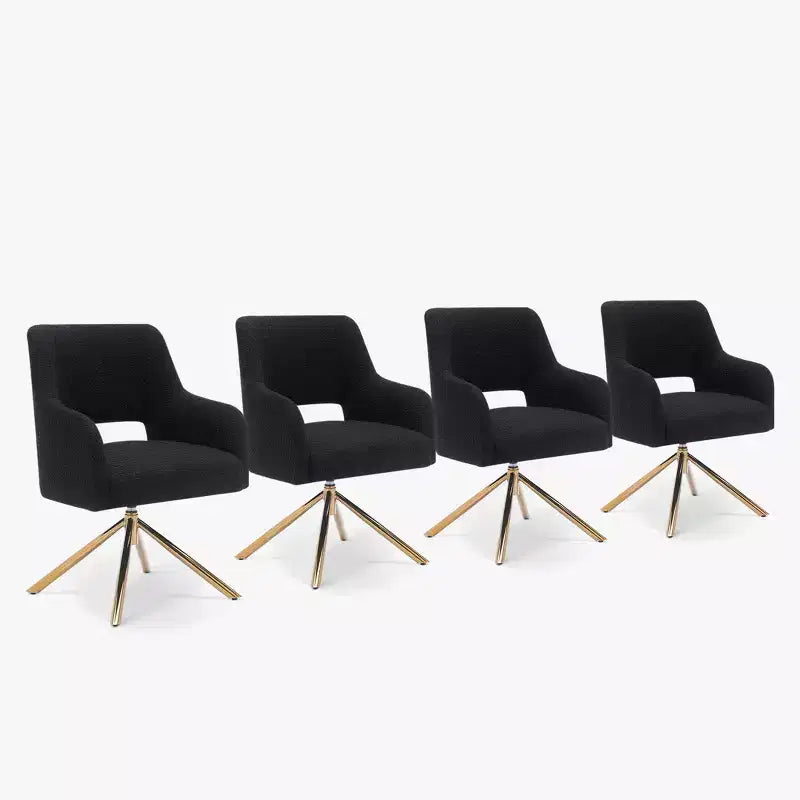 WestinTrends Genevieve Fauteuil d'appoint pivotant en bouclette, style moderne du milieu du siècle (Lot de 4)