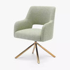 WestinTrends Genevieve Fauteuil d'appoint pivotant en bouclette, style moderne du milieu du siècle (Lot de 4)
