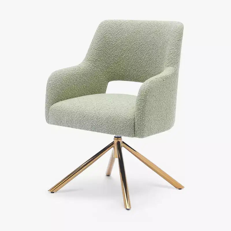 WestinTrends Genevieve Fauteuil d'appoint pivotant en bouclette, style moderne du milieu du siècle (Lot de 4)