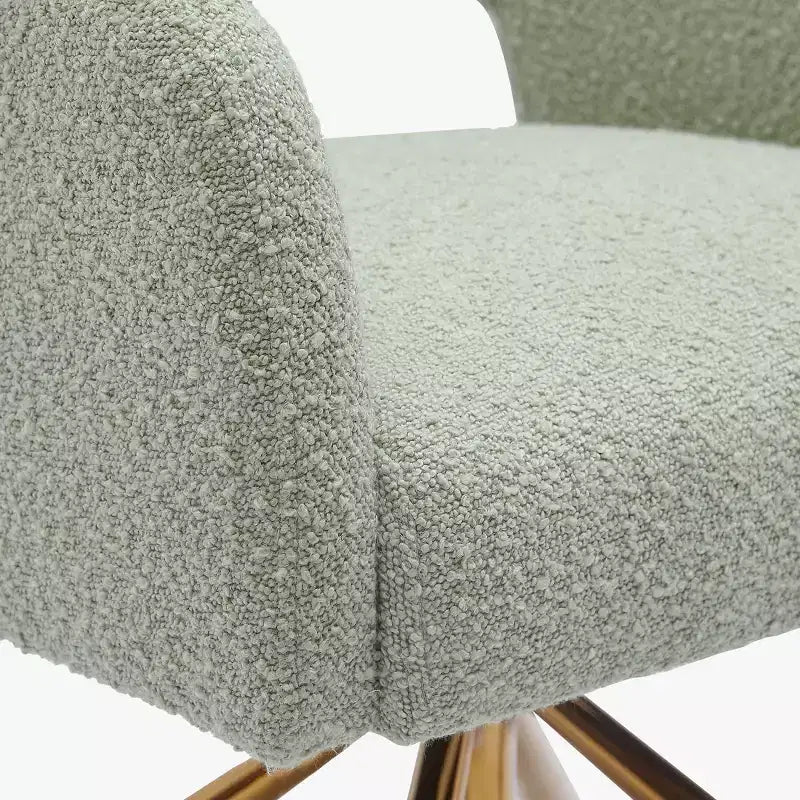 WestinTrends Genevieve Fauteuil d'appoint pivotant en bouclette, style moderne du milieu du siècle (Lot de 4)