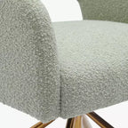 WestinTrends Genevieve Fauteuil d'appoint pivotant en bouclette, style moderne du milieu du siècle (Lot de 4)