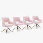 WestinTrends Genevieve Fauteuil d'appoint pivotant en bouclette, style moderne du milieu du siècle (Lot de 4)