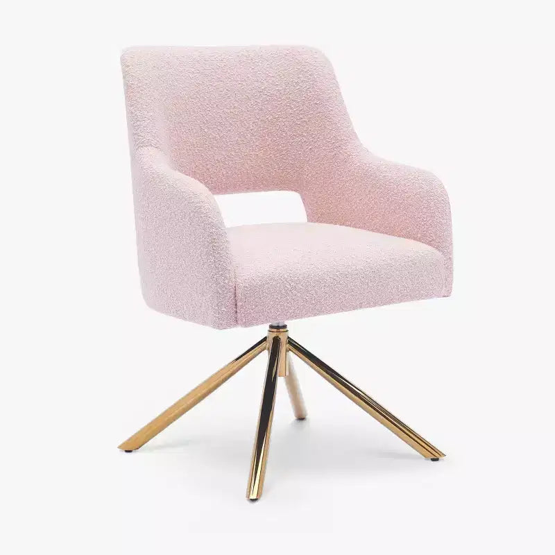 WestinTrends Genevieve Fauteuil d'appoint pivotant en bouclette, style moderne du milieu du siècle (Lot de 4)