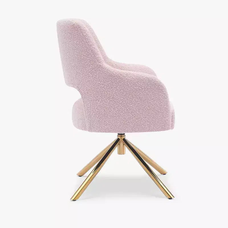 WestinTrends Genevieve Fauteuil d'appoint pivotant en bouclette, style moderne du milieu du siècle (Lot de 4)