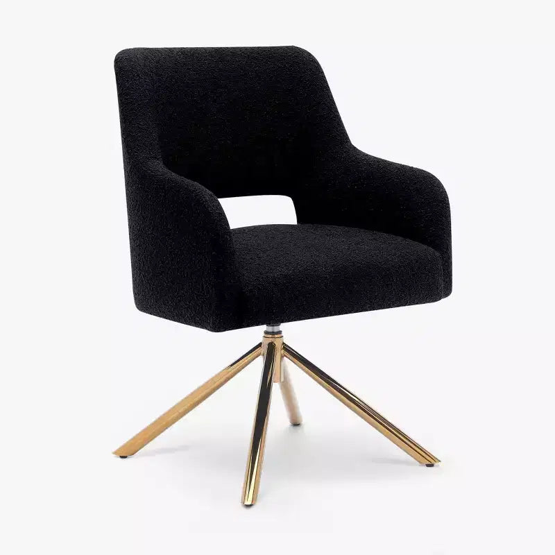 WestinTrends Genevieve Fauteuil d'appoint pivotant en bouclette, style moderne du milieu du siècle (Lot de 4)