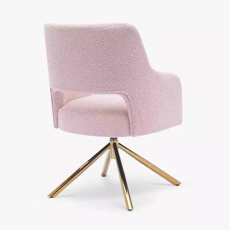 WestinTrends Genevieve Fauteuil d'appoint pivotant en bouclette, style moderne du milieu du siècle (Lot de 4)
