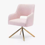 WestinTrends Genevieve Fauteuil d'appoint pivotant en bouclette, style moderne du milieu du siècle (Lot de 4)