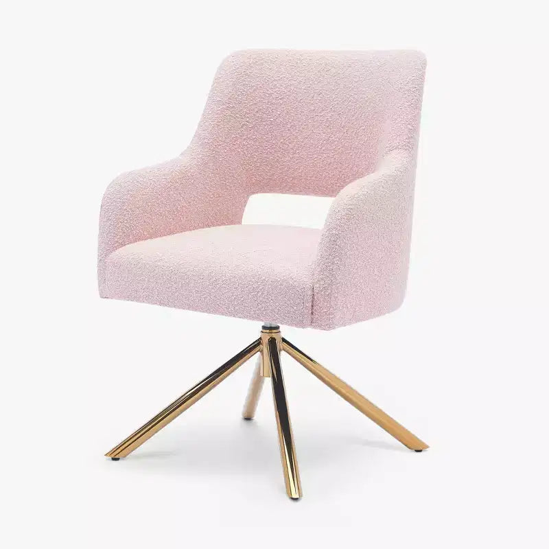 WestinTrends Genevieve Fauteuil d'appoint pivotant en bouclette, style moderne du milieu du siècle (Lot de 4)