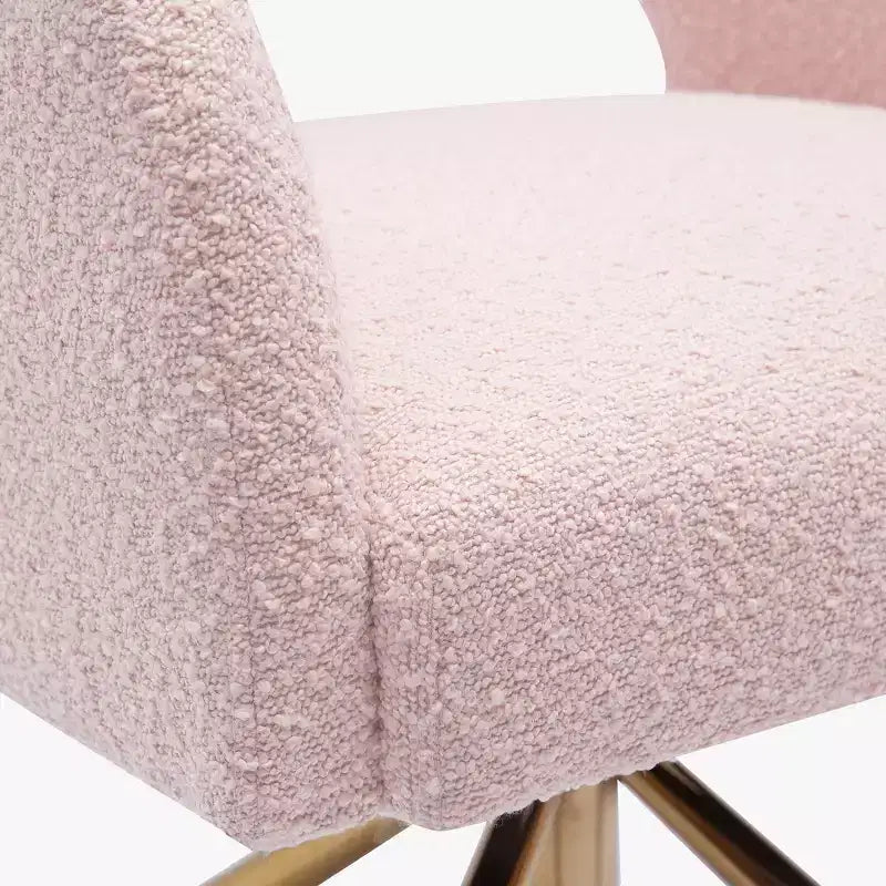 WestinTrends Genevieve Fauteuil d'appoint pivotant en bouclette, style moderne du milieu du siècle (Lot de 4)