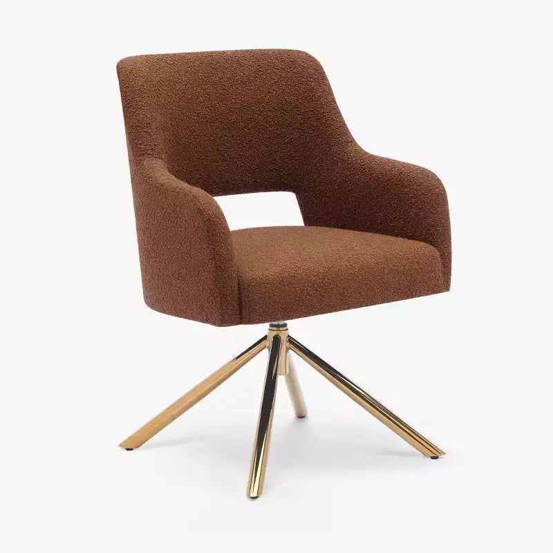 WestinTrends Genevieve Fauteuil d'appoint pivotant en bouclette, style moderne du milieu du siècle (Lot de 4)