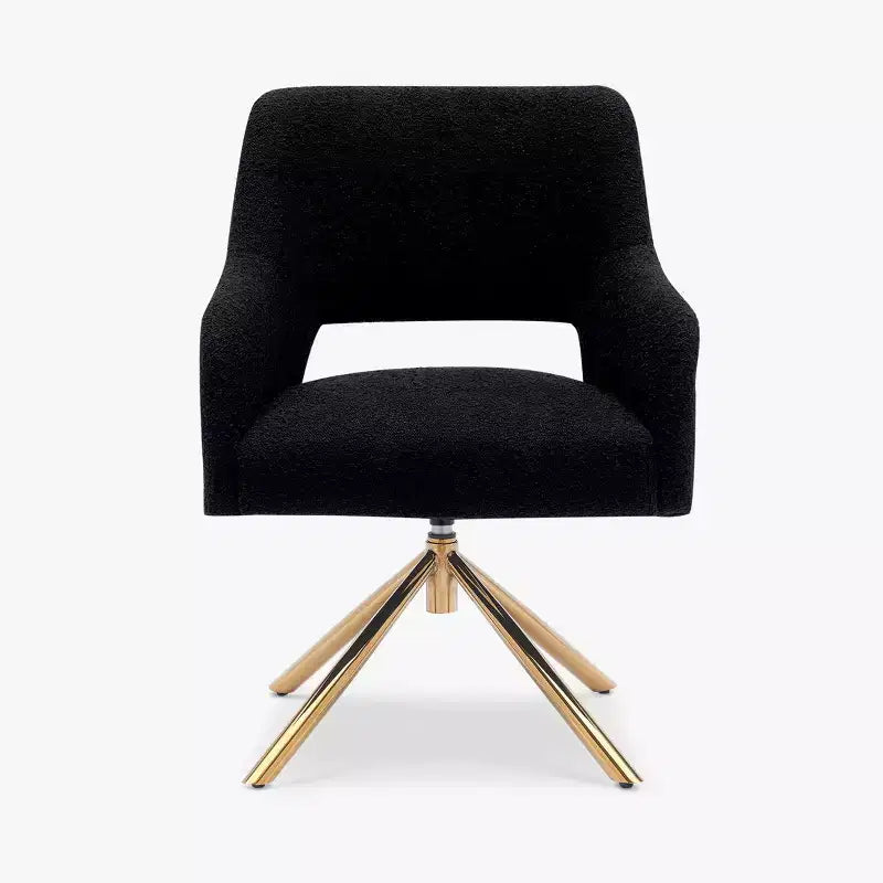 WestinTrends Genevieve Fauteuil d'appoint pivotant en bouclette, style moderne du milieu du siècle (Lot de 4)