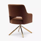 WestinTrends Genevieve Fauteuil d'appoint pivotant en bouclette, style moderne du milieu du siècle (Lot de 4)