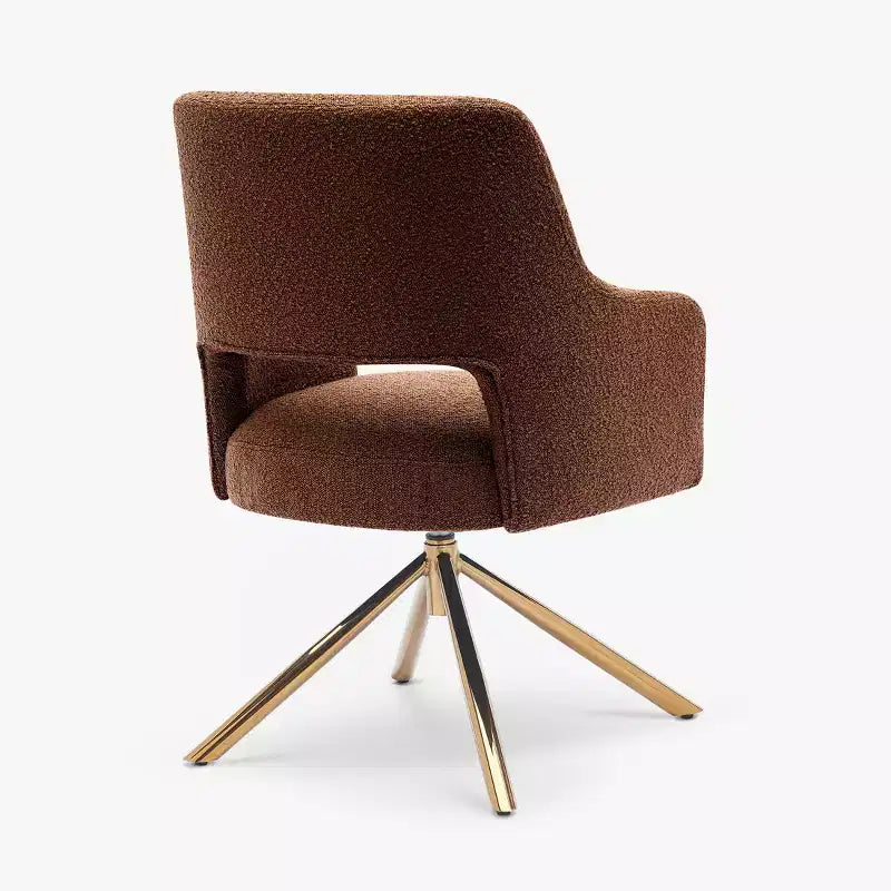 WestinTrends Genevieve Fauteuil d'appoint pivotant en bouclette, style moderne du milieu du siècle (Lot de 4)