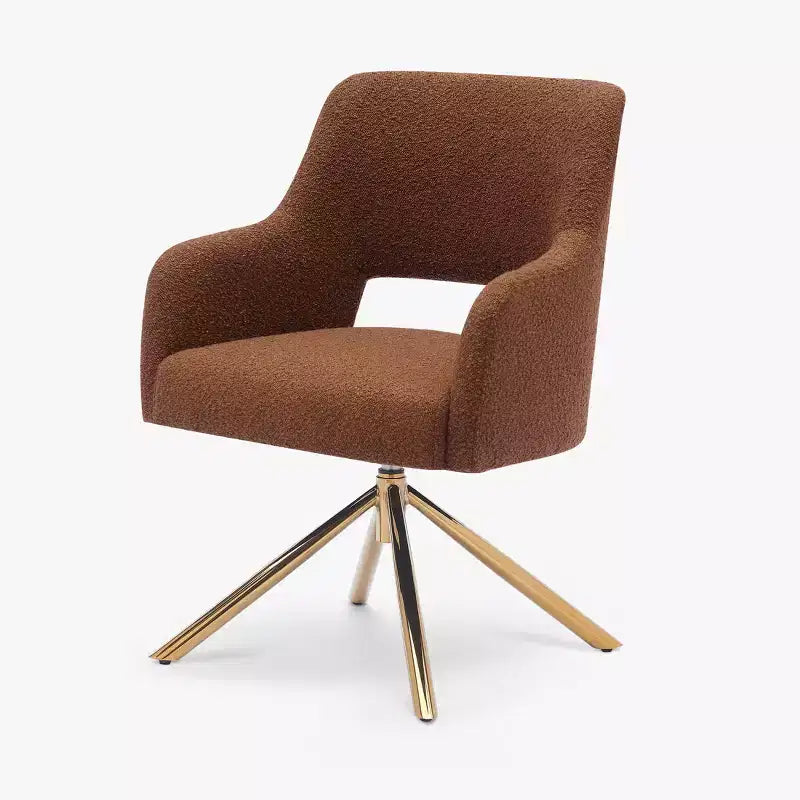 WestinTrends Genevieve Fauteuil d'appoint pivotant en bouclette, style moderne du milieu du siècle (Lot de 4)