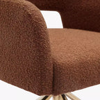 WestinTrends Genevieve Fauteuil d'appoint pivotant en bouclette, style moderne du milieu du siècle (Lot de 4)
