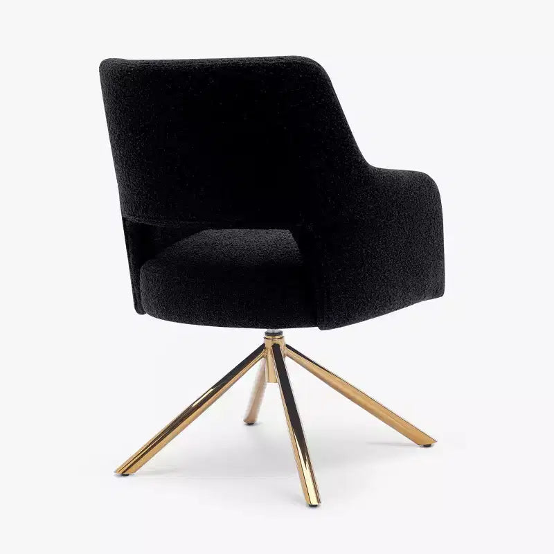 WestinTrends Genevieve Fauteuil d'appoint pivotant en bouclette, style moderne du milieu du siècle (Lot de 4)