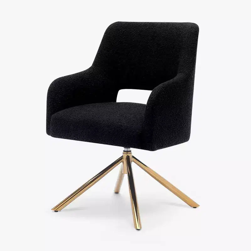 WestinTrends Genevieve Fauteuil d'appoint pivotant en bouclette, style moderne du milieu du siècle (Lot de 4)