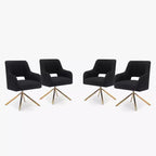 WestinTrends Genevieve Mid-Century Modern Upholstered Boucle Swivel Accent Chair (Set of 4)