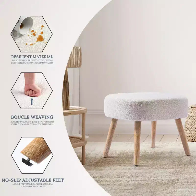 WestinTrends Pouf Repose-pied carré capitonné de 21 po de large