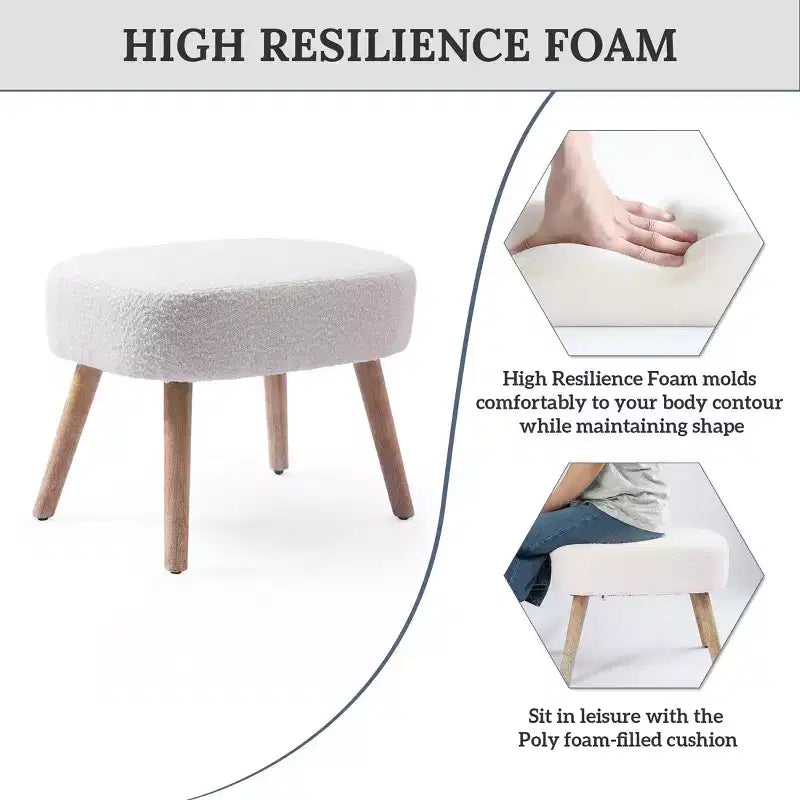 WestinTrends Pouf Repose-pied carré capitonné de 21 po de large