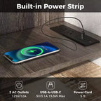 Meuble TV Costway avec prise de courant, ports USB et Type-C, console TV 3 niveaux Gris