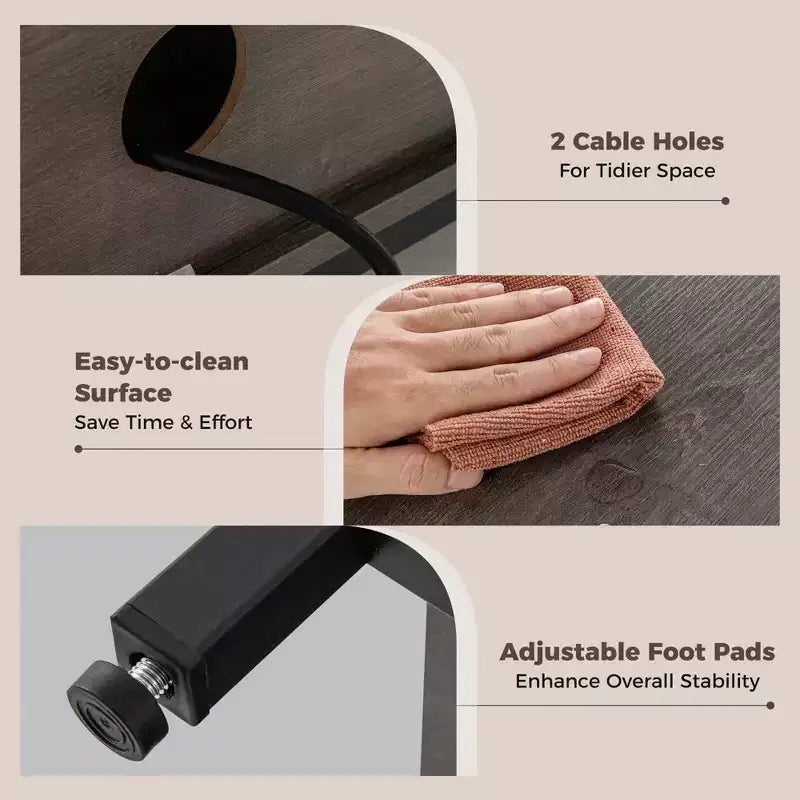Meuble TV Costway avec prise de courant, ports USB et Type-C, console TV 3 niveaux Gris