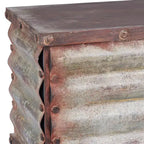 Malle décorative Household Essentials, rustique, grande, bois flotté et argent