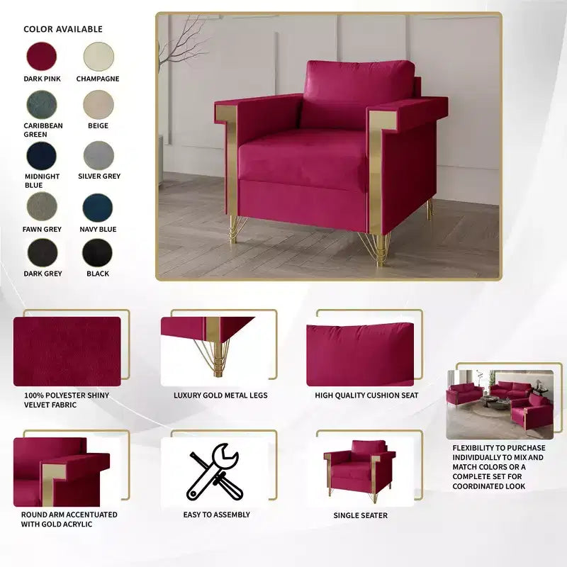 Chaise en velours ChaletPosh