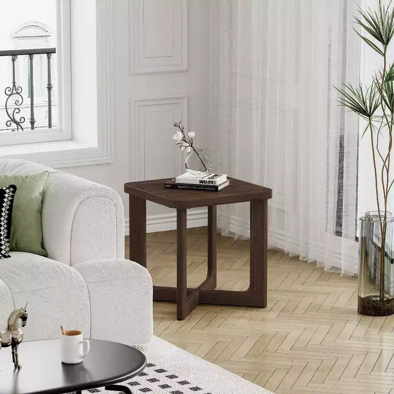 PexFix Table d'appoint carrée en bois de 24 po de larg. avec coins arrondis