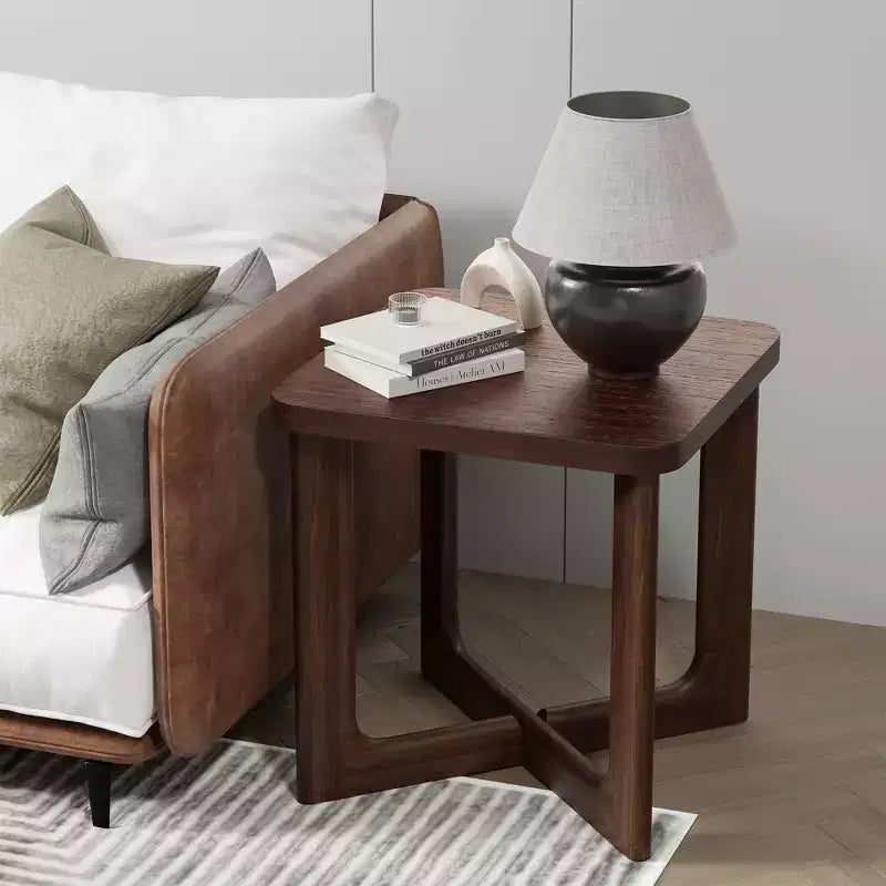 PexFix Table d'appoint carrée en bois de 24 po de larg. avec coins arrondis