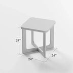 PexFix Table d'appoint carrée en bois de 24 po de larg. avec coins arrondis