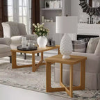 PexFix Table d'appoint carrée en bois de 24 po de larg. avec coins arrondis
