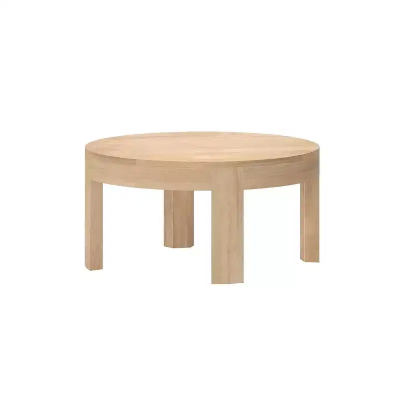 Table Basse Ronde Contour en Bois Massif Plank+Beam, Table Basse de 76 cm, Tables Basses pour Salon, Table Centrale Moderne pour Petits Espaces