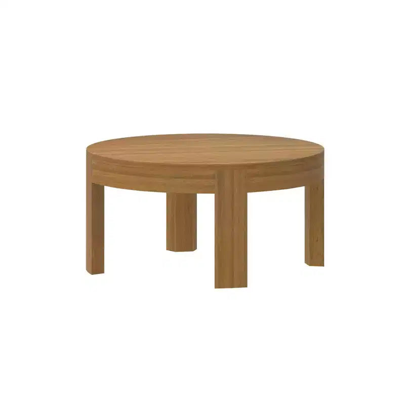 Table Basse Ronde Contour en Bois Massif Plank+Beam, Table Basse de 76 cm, Tables Basses pour Salon, Table Centrale Moderne pour Petits Espaces