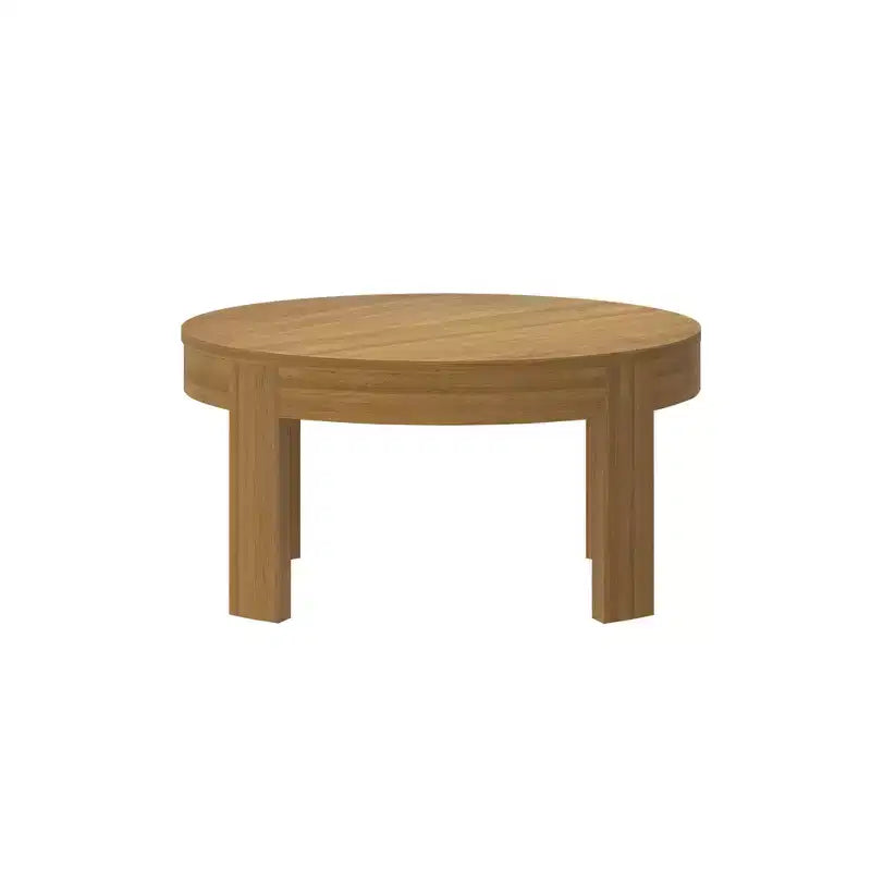 Table Basse Ronde Contour en Bois Massif Plank+Beam, Table Basse de 76 cm, Tables Basses pour Salon, Table Centrale Moderne pour Petits Espaces