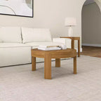 Table Basse Ronde Contour en Bois Massif Plank+Beam, Table Basse de 76 cm, Tables Basses pour Salon, Table Centrale Moderne pour Petits Espaces