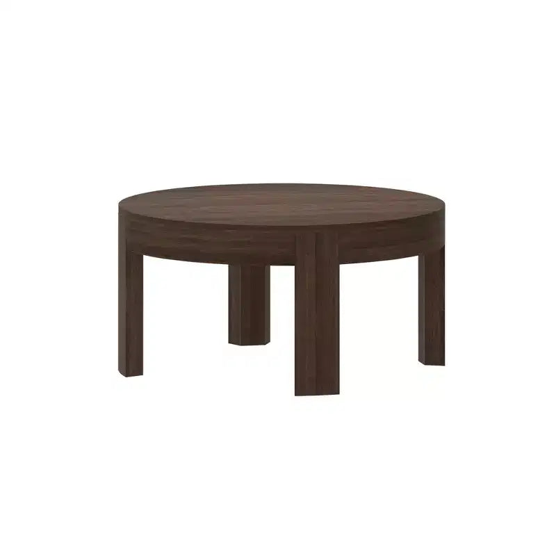 Table Basse Ronde Contour en Bois Massif Plank+Beam, Table Basse de 76 cm, Tables Basses pour Salon, Table Centrale Moderne pour Petits Espaces