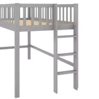 Lit mezzanine bas avec échelle et toboggan, taille double/simple, cadre de lit en bois, sommier tapissier non requis - HABITRIO