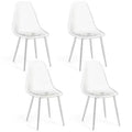 Costway Dining Chair Set of 4 with Heavy-Duty Electroplated Metal Legs Curved Back Armless