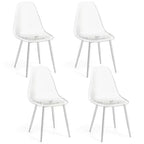 Costway Dining Chair Set of 4 with Heavy-Duty Electroplated Metal Legs Curved Back Armless
